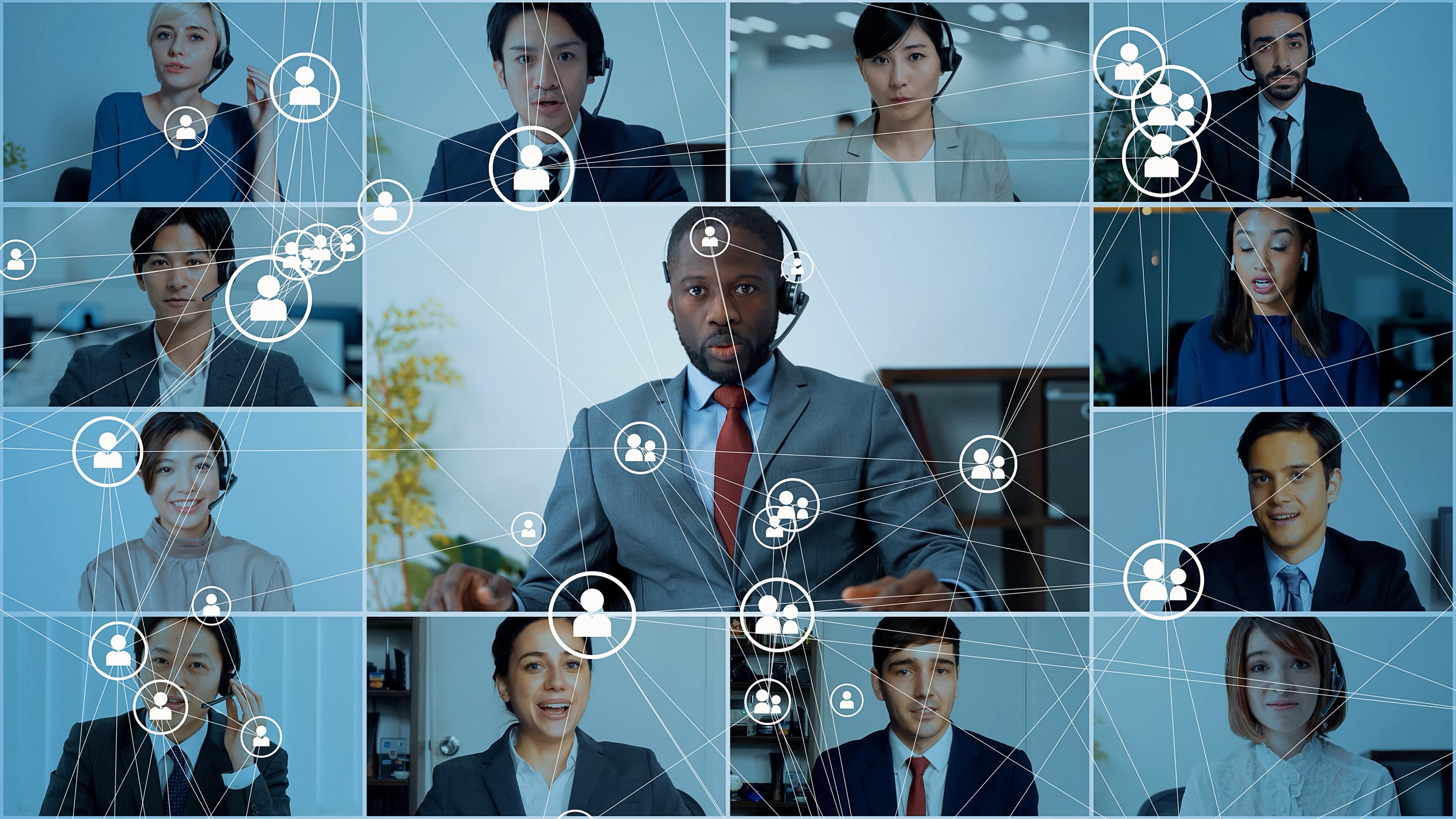 International meeting between partners seated around a conference table.